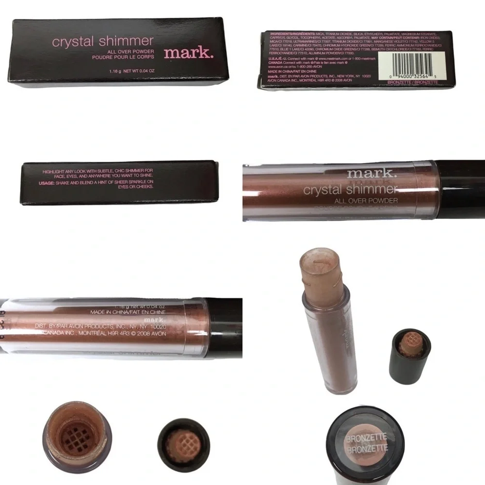 mark 5 Makeup Items Kiss Xpert Lip Treatment Mini Gloss Crystal Shimmer Powder